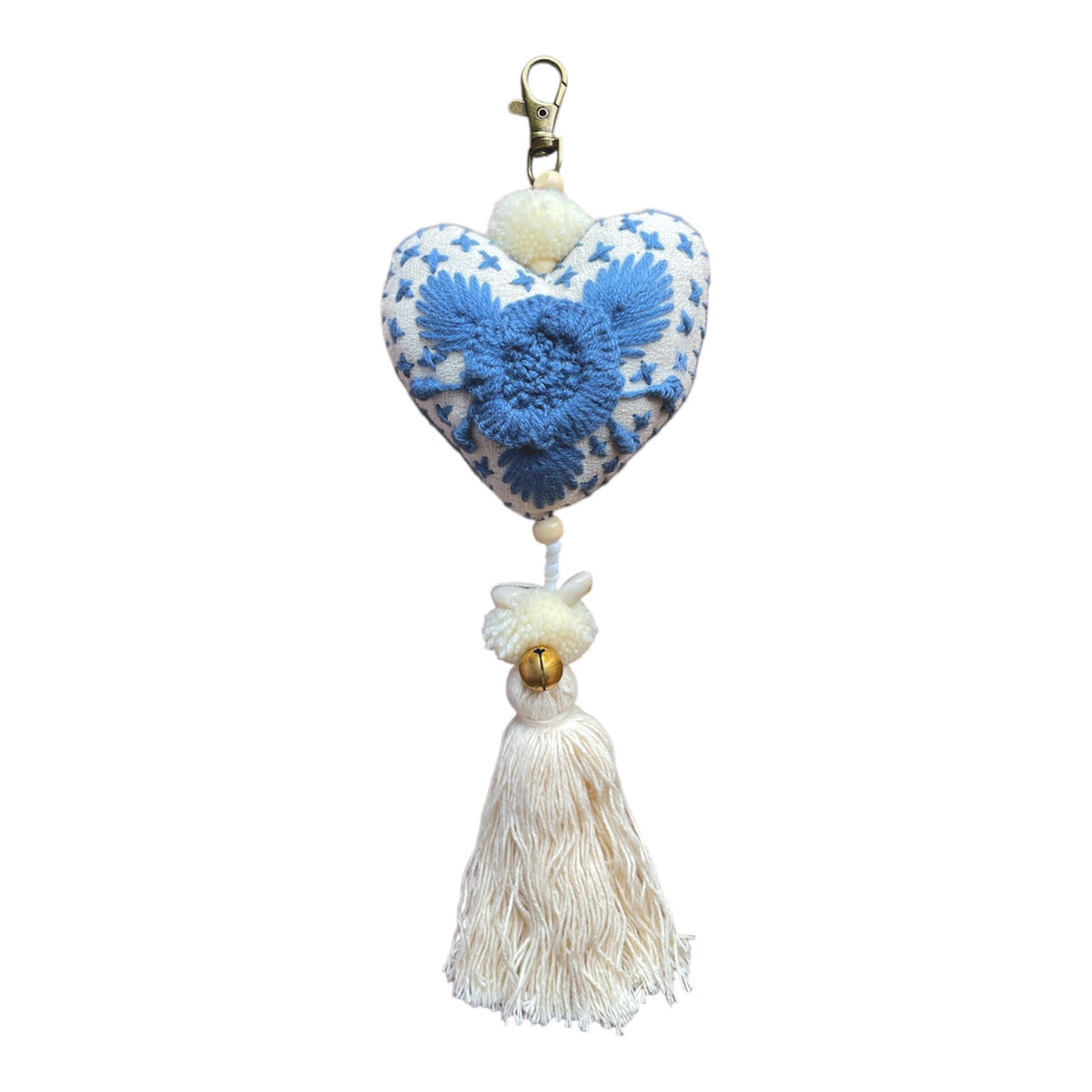 Flor Heart Charm - Blanca