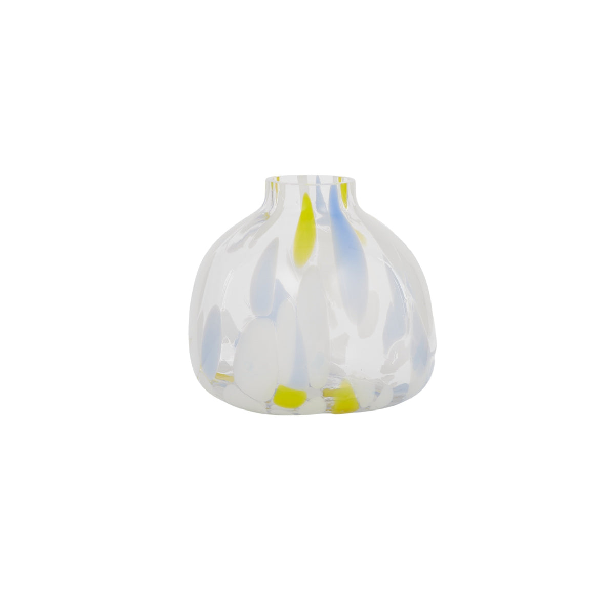 Carnivale Glass Vase - Blue/Yellow