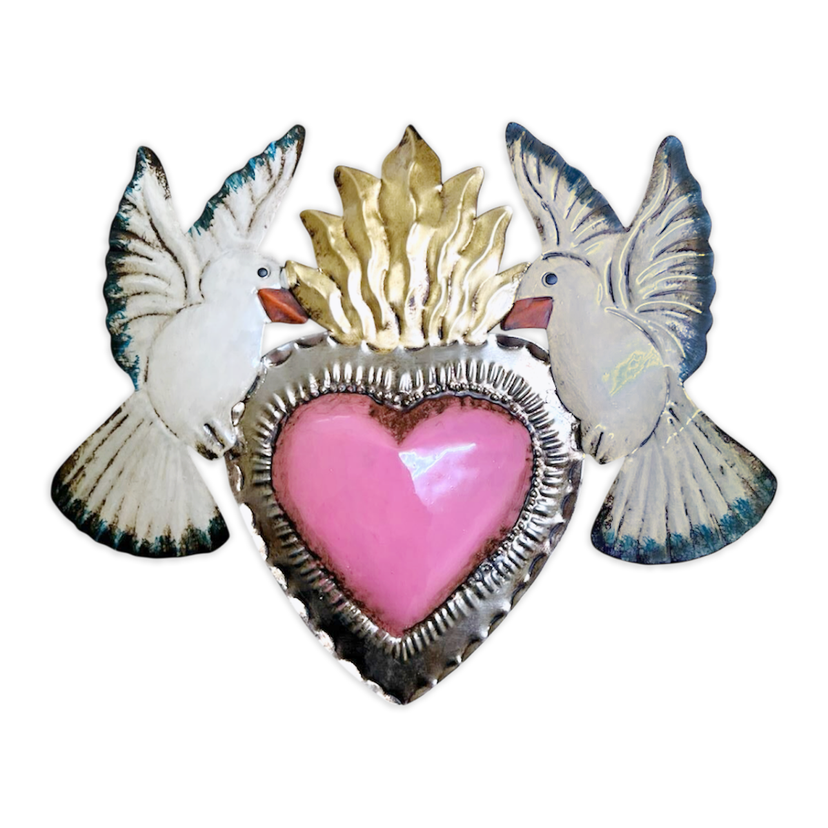 Admira Doves Wall Heart - Pink