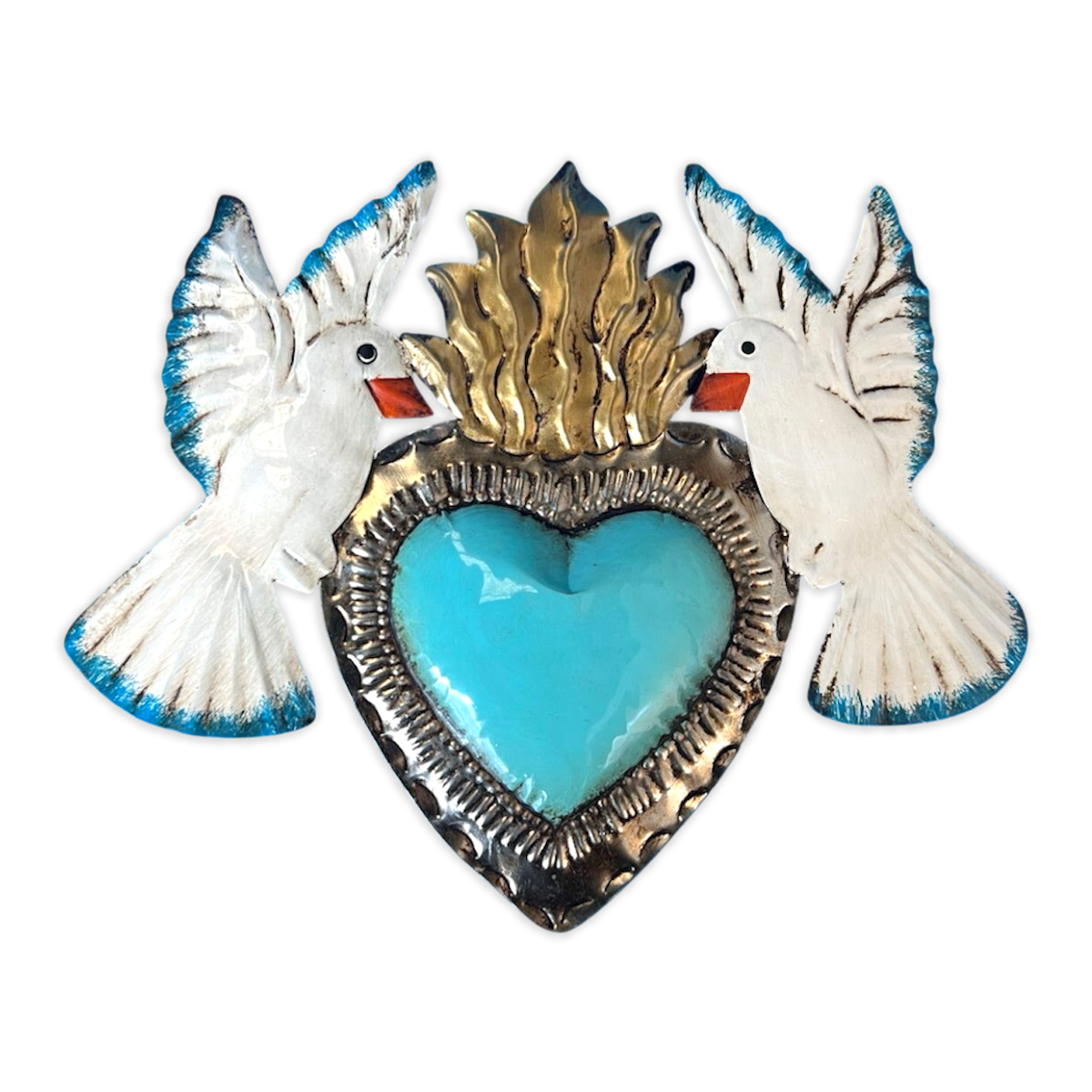 Admira Doves Wall Heart - Aqua