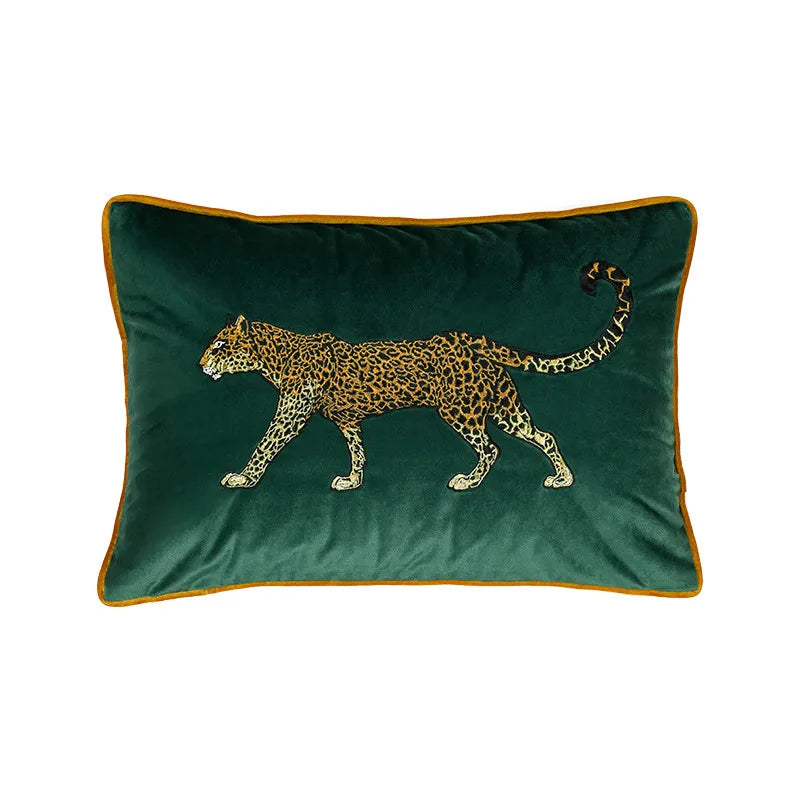 Leopard Embroidered Cushion