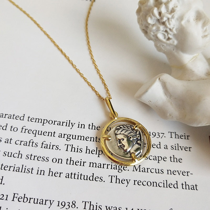 Roman Coin 925 SS Necklace