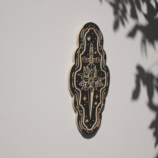 Dagger Carved Wall Hanging