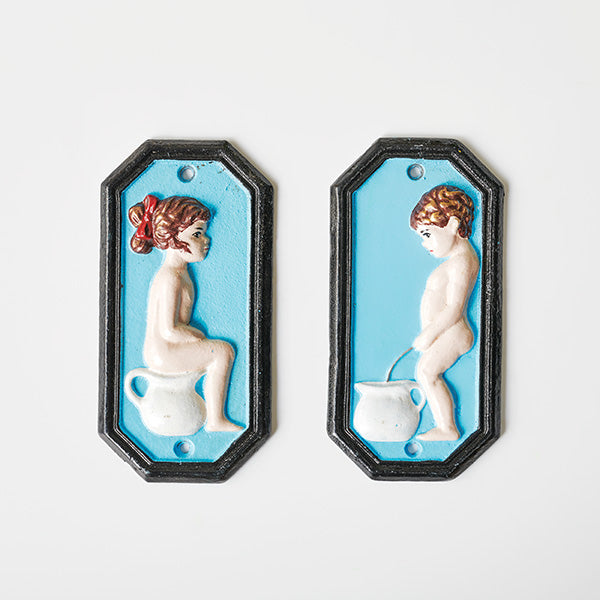 Retro Restroom Signs Set/2