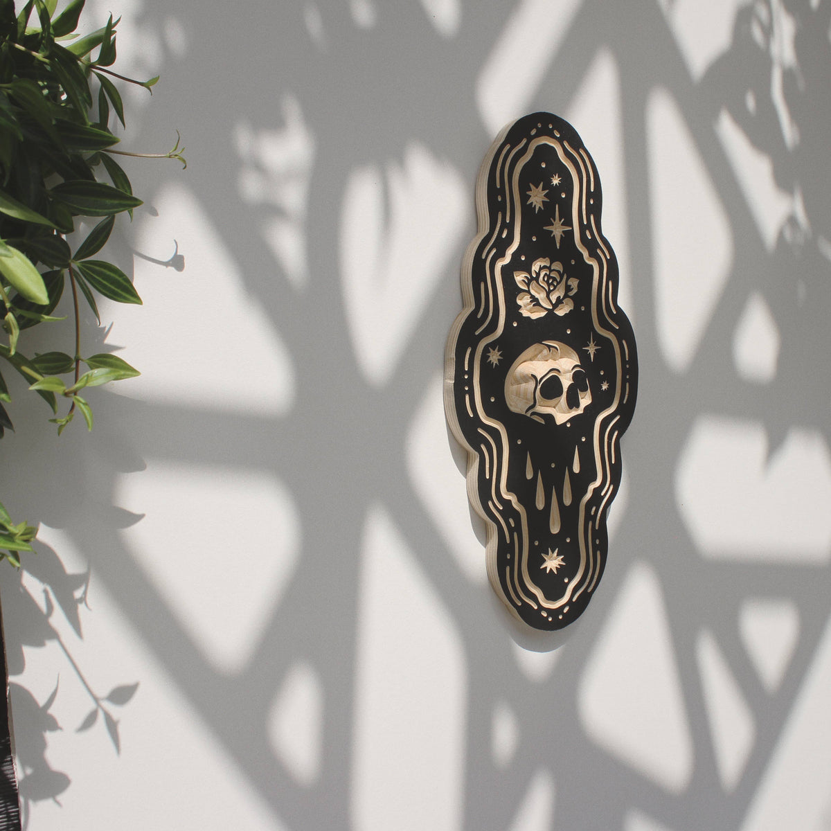 Skull Carved Wall Hanging