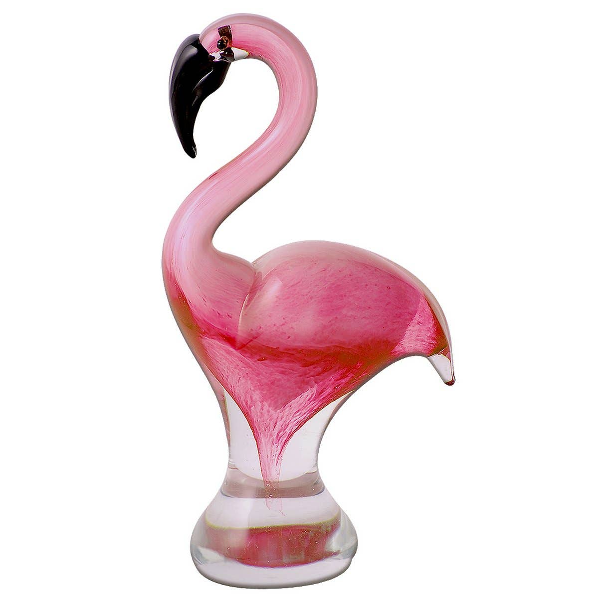 Resting Flamingo Glass Figure