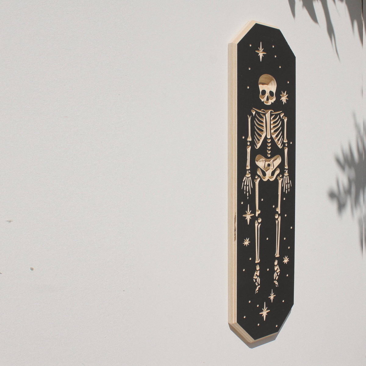 Carved Tall Skeleton Wall Hanging