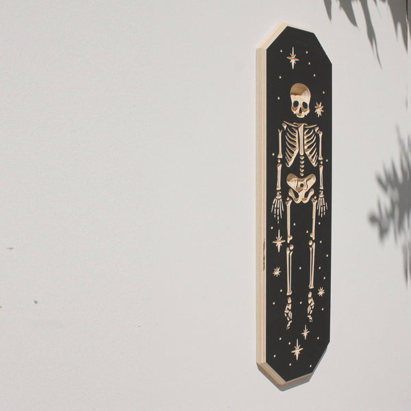 Carved Tall Skeleton Wall Hanging