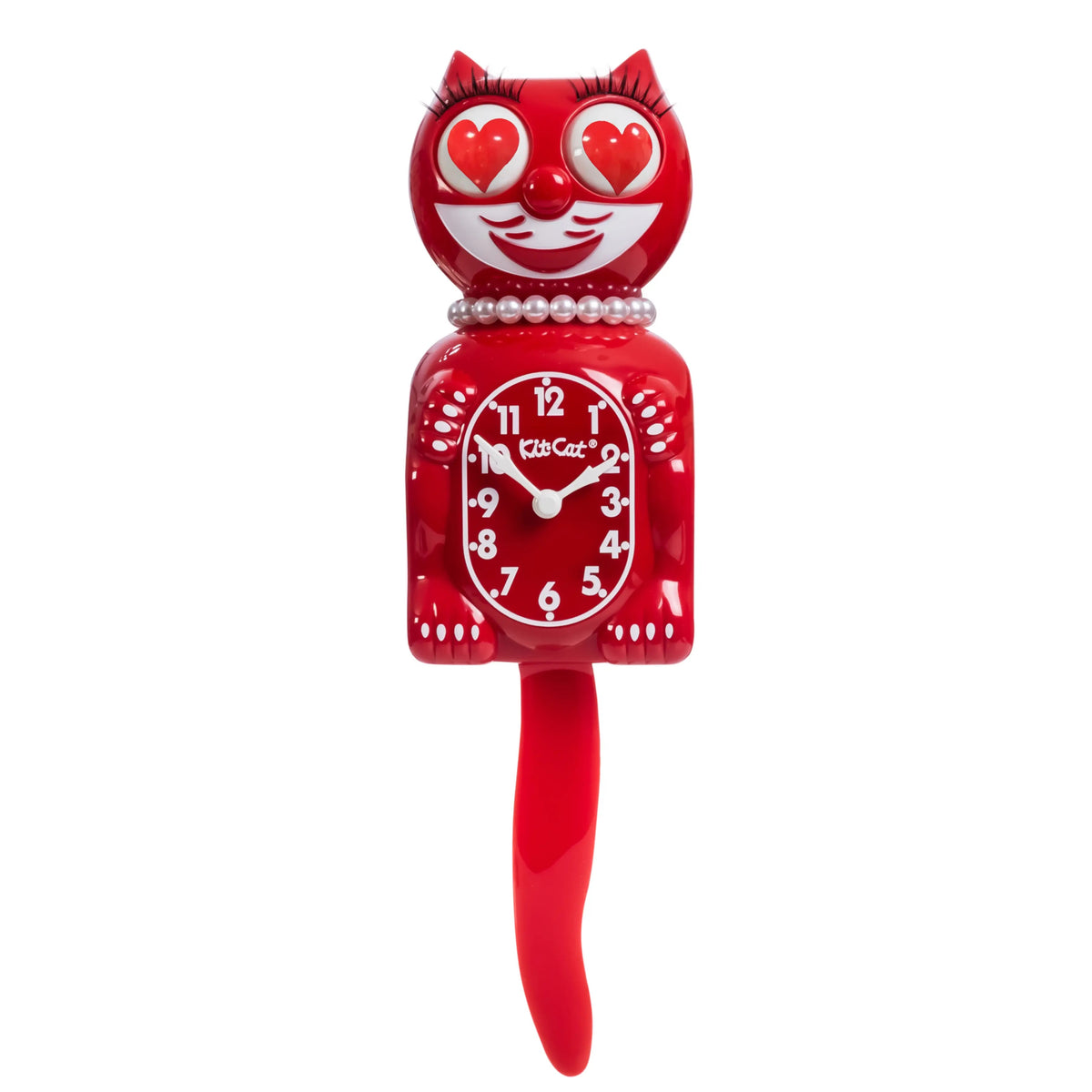 Heart Eyes Lady Red Classic Kit Cat Klock