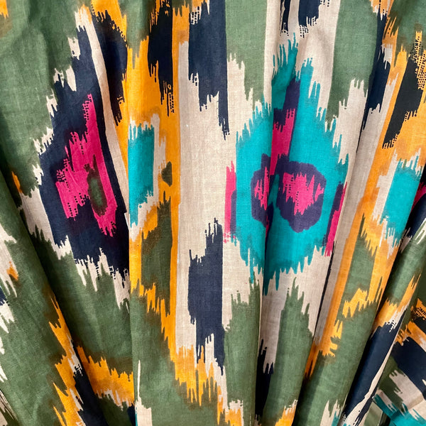 Ikat Luxe Robe - Olive