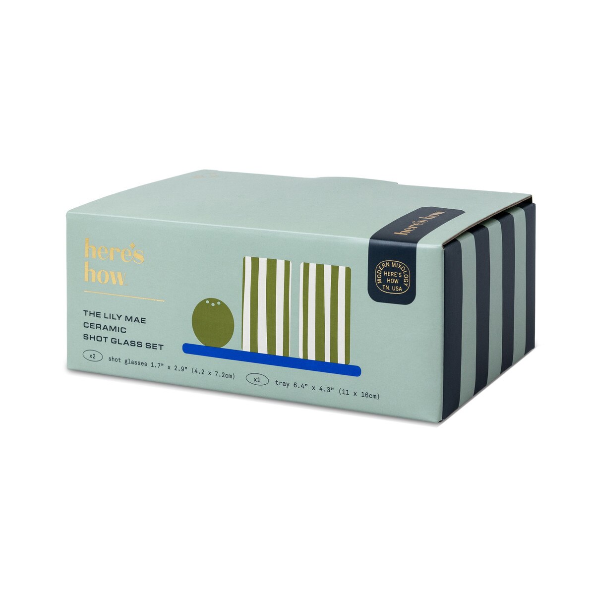 Lily Ceramic Shot Set - Cobalt & Olive