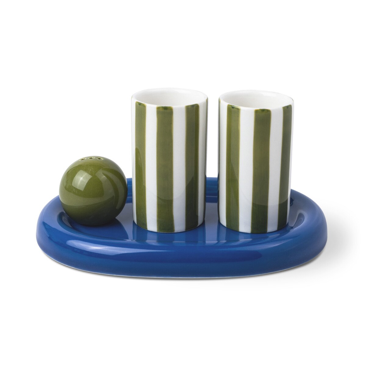 Lily Ceramic Shot Set - Cobalt & Olive