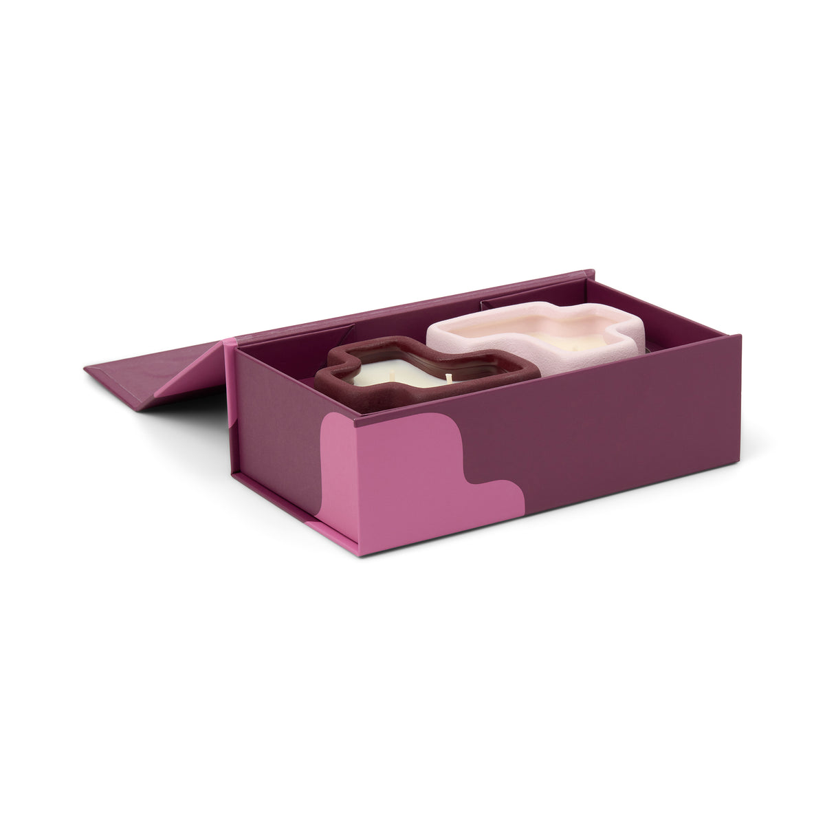 Jigsaw Candle - Burgundy & Pink