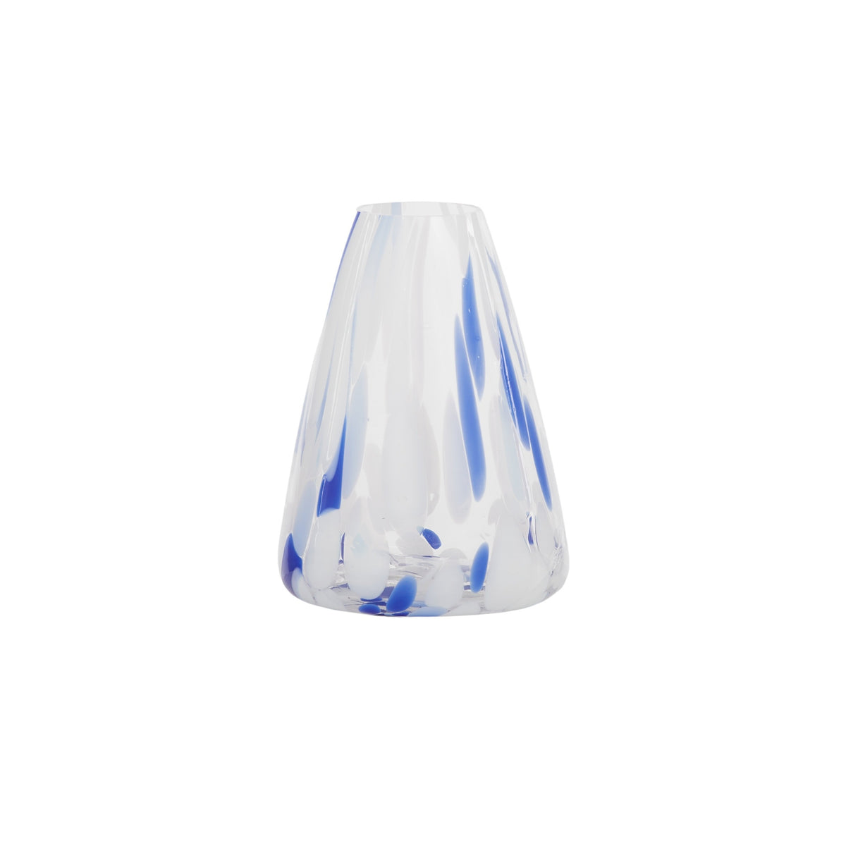 Carnivale Glass Vase - Blue/White