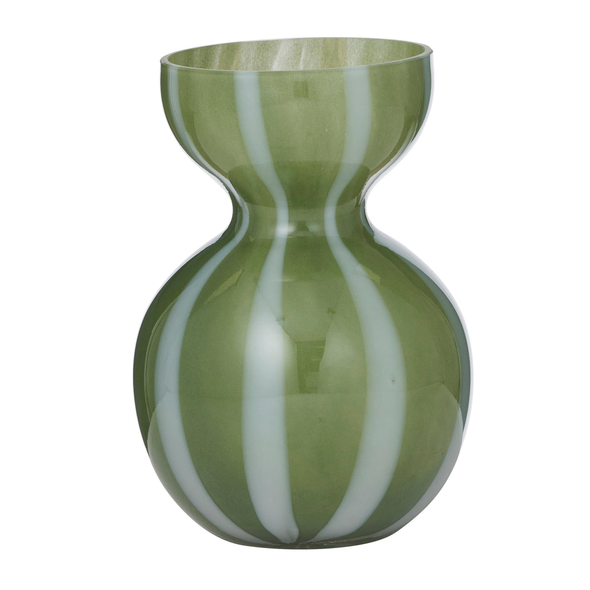 Bobbi Stripe Vase - Olive