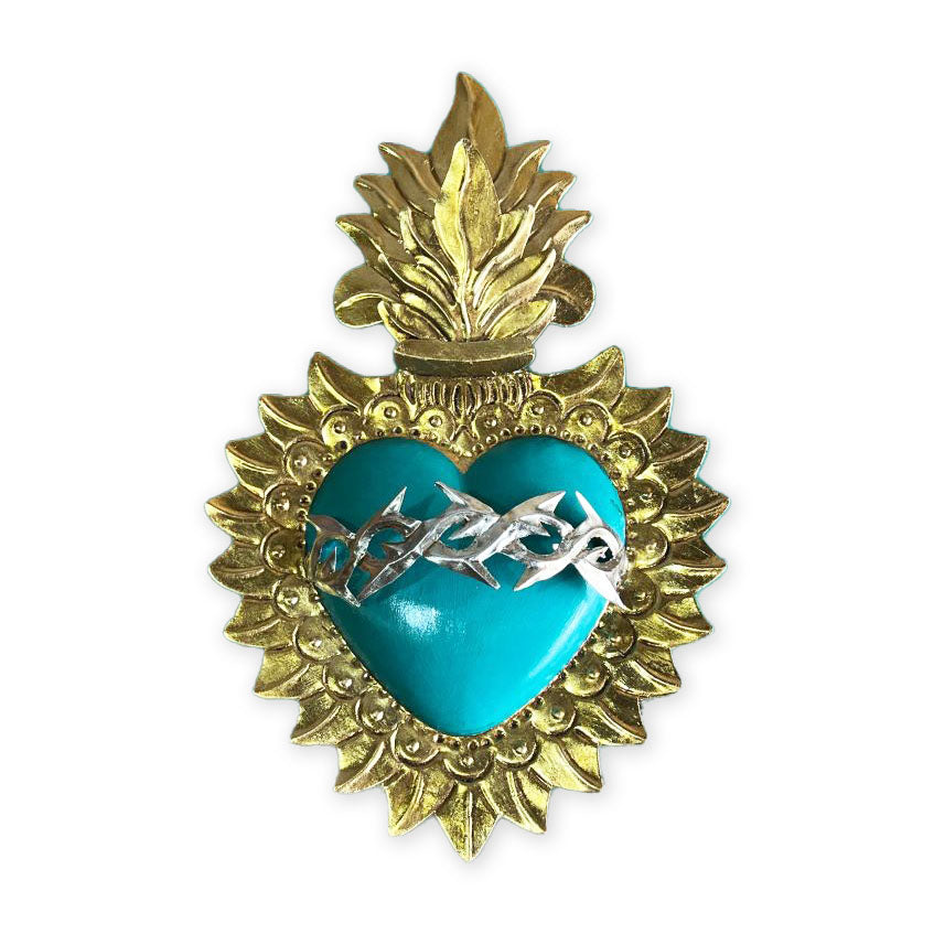 Tesoro Gilded Wall Heart - Turquoise