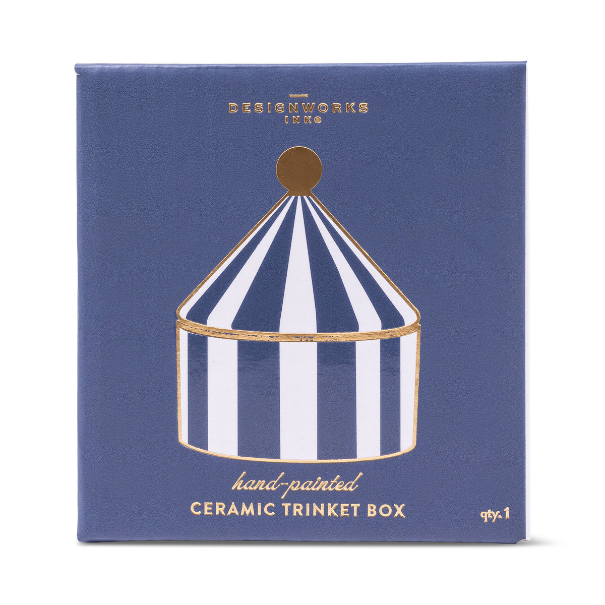 Cirque Trinket Box - Navy & White