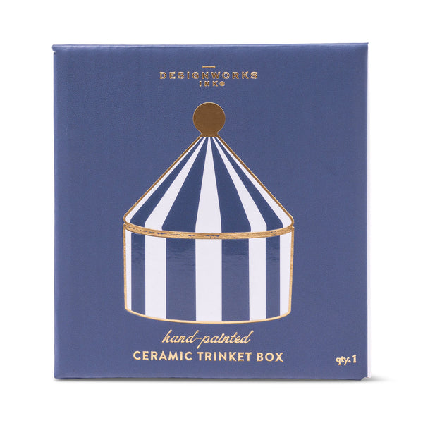 Cirque Trinket Box - Navy & White