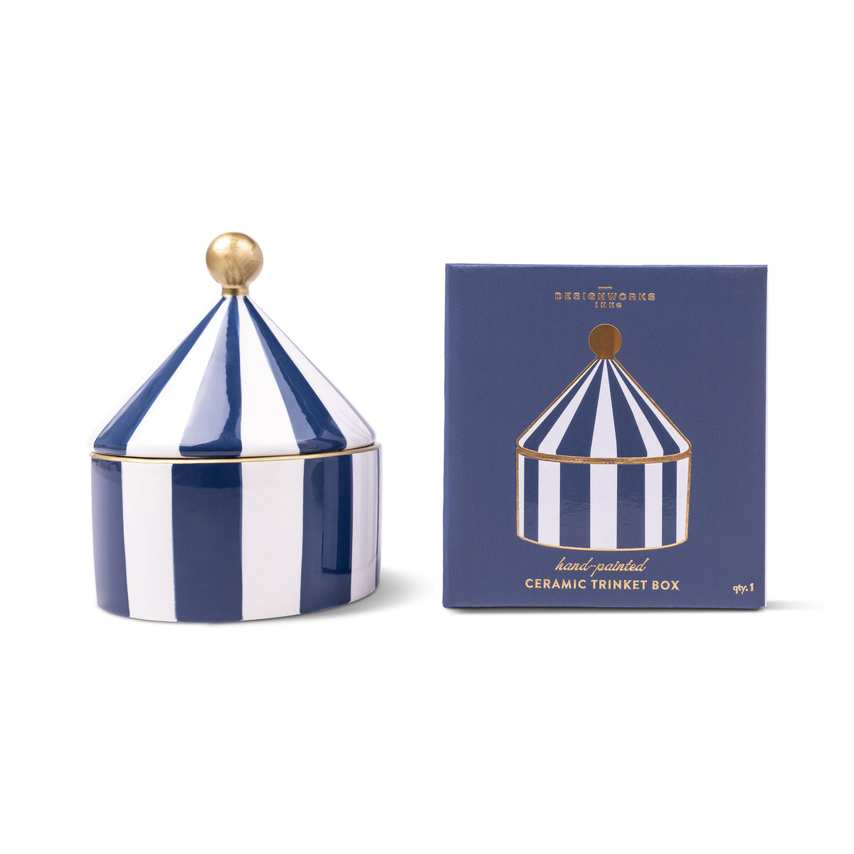 Cirque Trinket Box - Navy & White