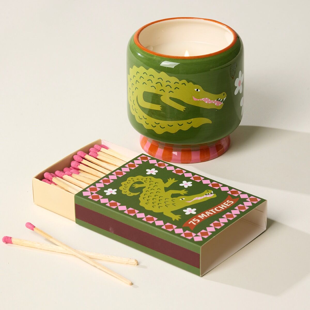 Crocodile Candle - Prickly Pear