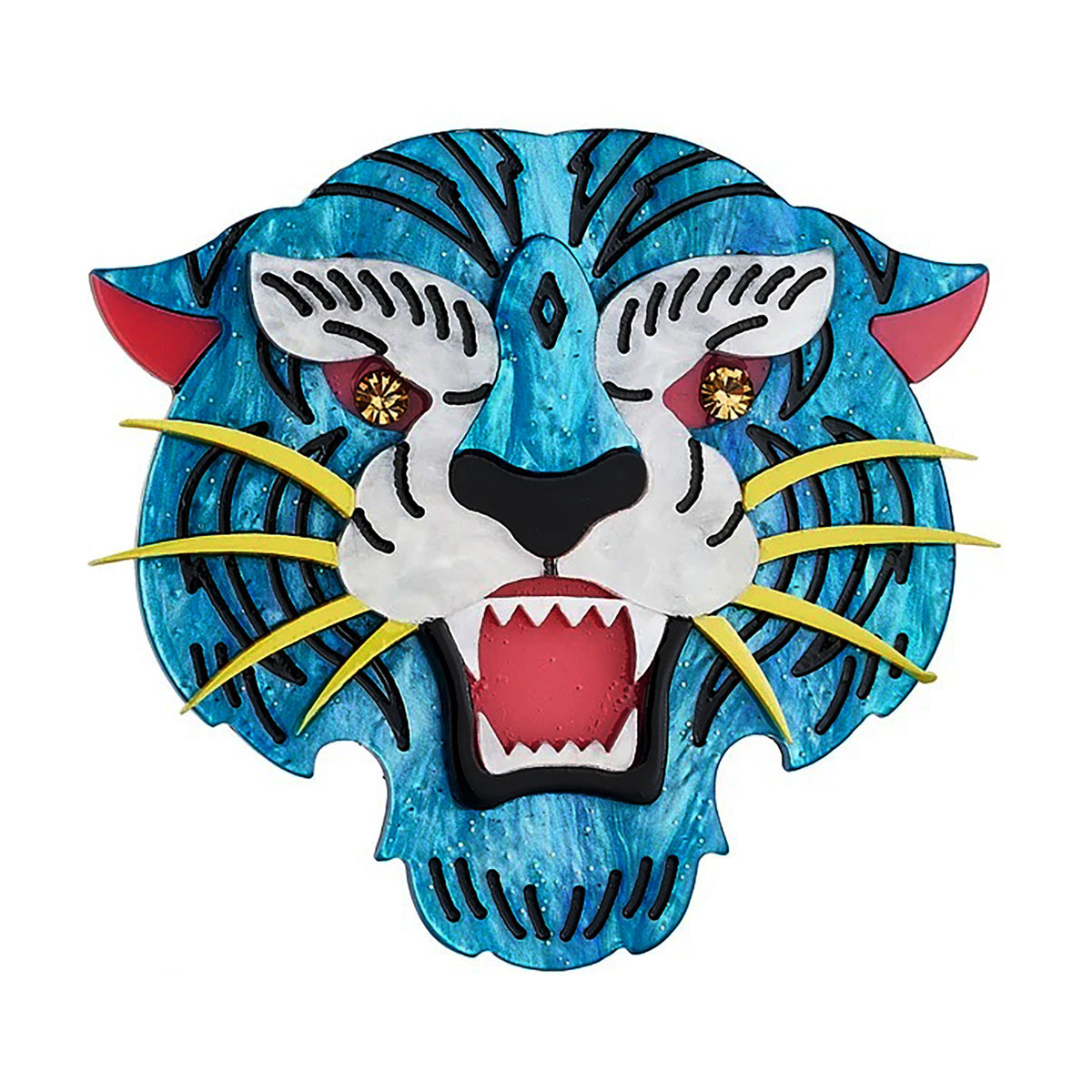 Blue Tiger Brooch