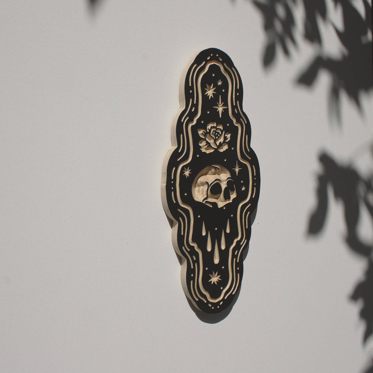 Skull Carved Wall Hanging