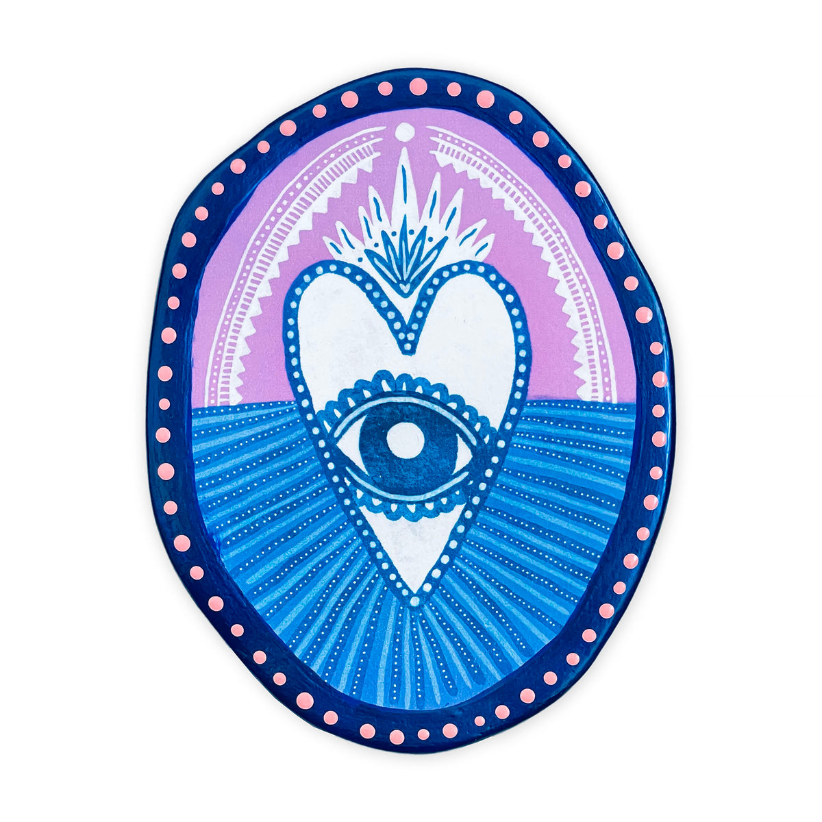 Ligera Blue Heart Oval Tile