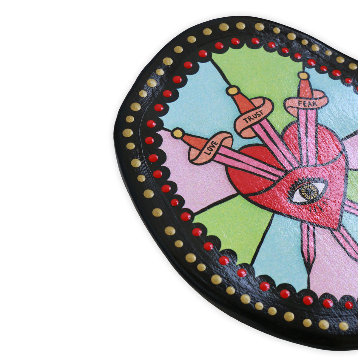 Love Trust Fear Oval Tile