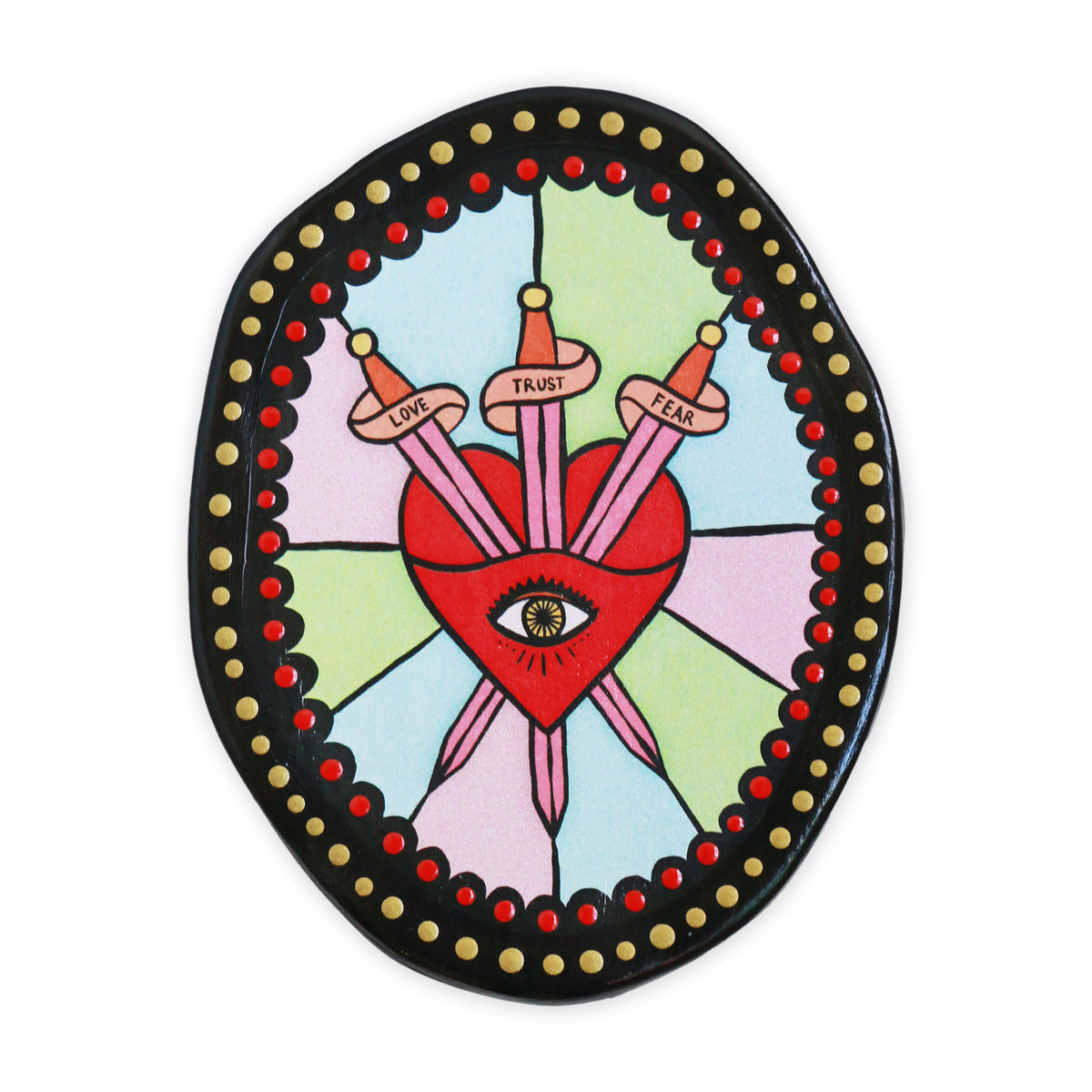 Love Trust Fear Oval Tile