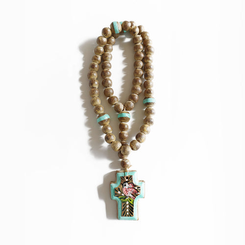 Pájaro Clay Rosary Cross