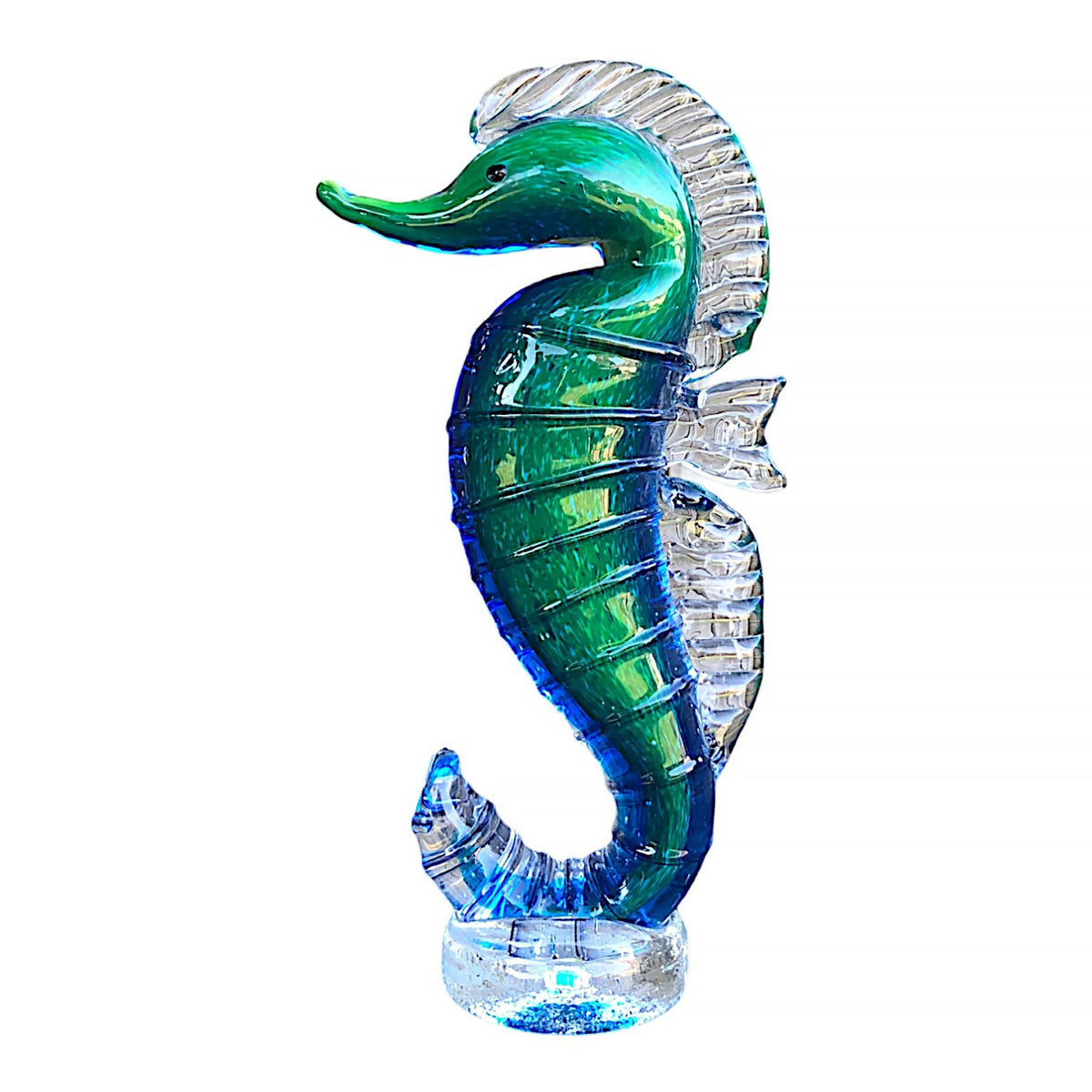 Seahorse Glass Figure - Mystic Blue