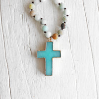 Javah Stone Cross Necklace