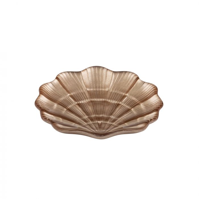 Clam Glass Taupe Plate